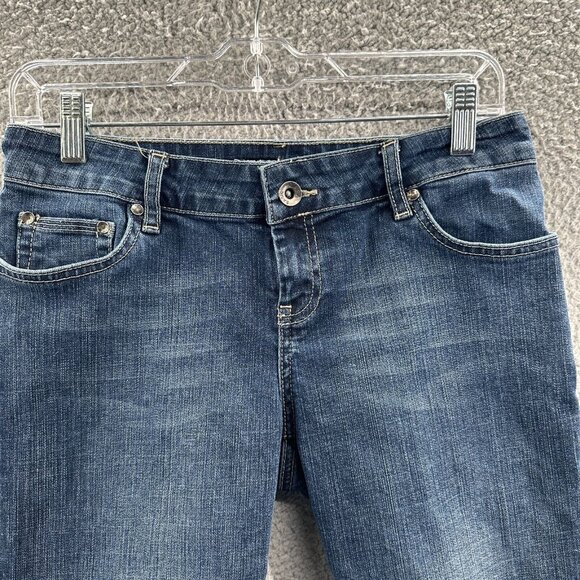 Zara Basic Womens Jean Shorts 8 Blue Denim Mid-Rise Zip Front Pockets - Picture 3 of 11